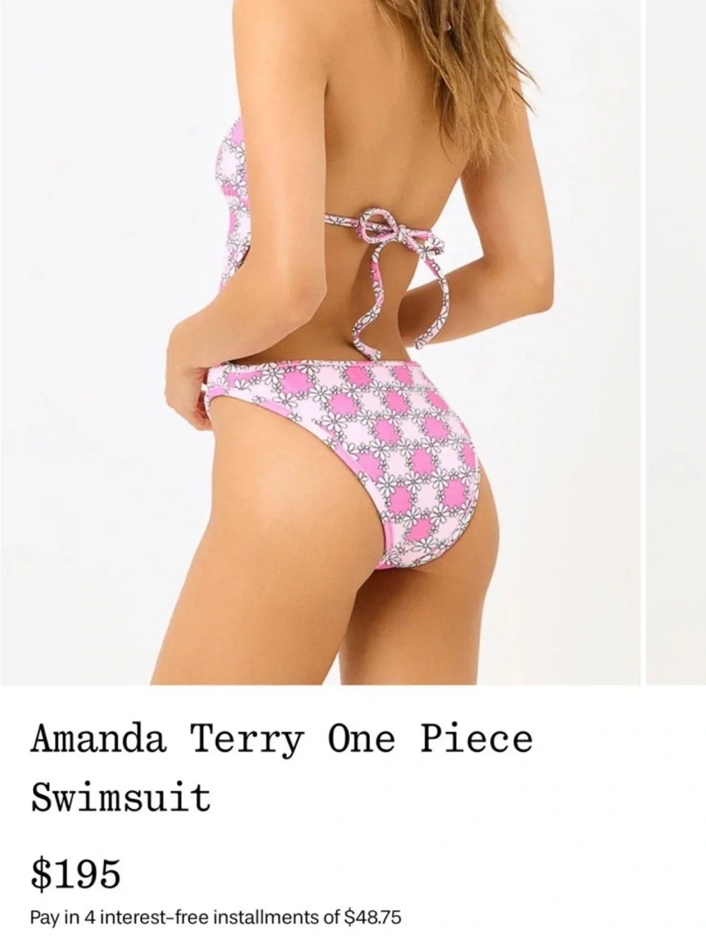 Frankie's Bikinis Pink Floral Keyhole One-Piece
